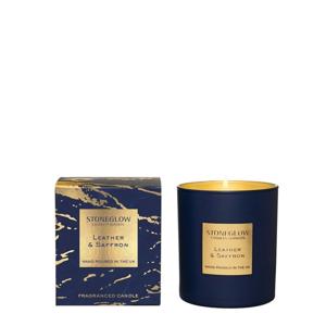 028035 Свеча в стакане Luna Кожа и шафран Stoneglow